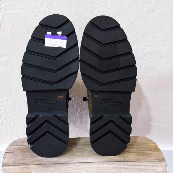 Vince Camuto Neframes Leather Suede Chelsea Ankle Boots Army Green Olive 6.5 NWT - Picture 8 of 11